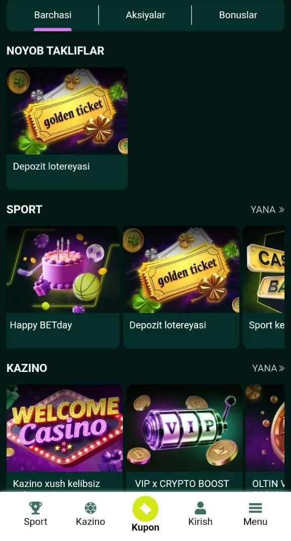 SpinBetter bonuslari — kazinomizning aksiyalar boʻlimi